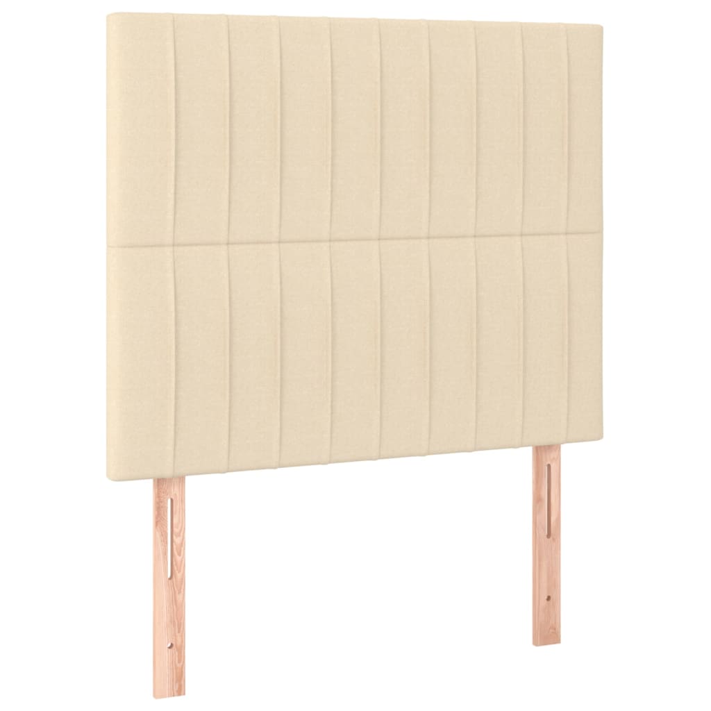 Pat cu arcuri, saltea și LED, crem, 80x200 cm, textil GartenMobel Dekor