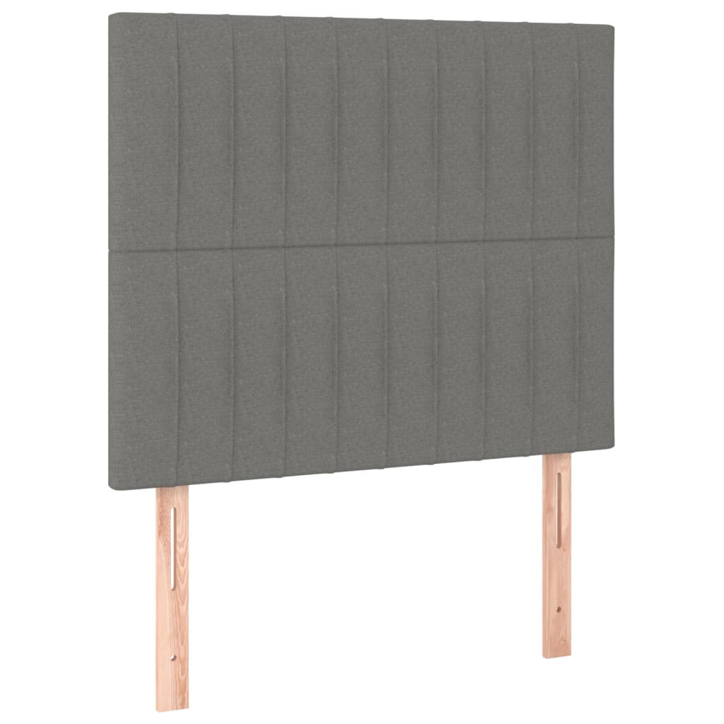Pat cu arcuri, saltea și LED, gri închis, 90x190 cm, textil GartenMobel Dekor