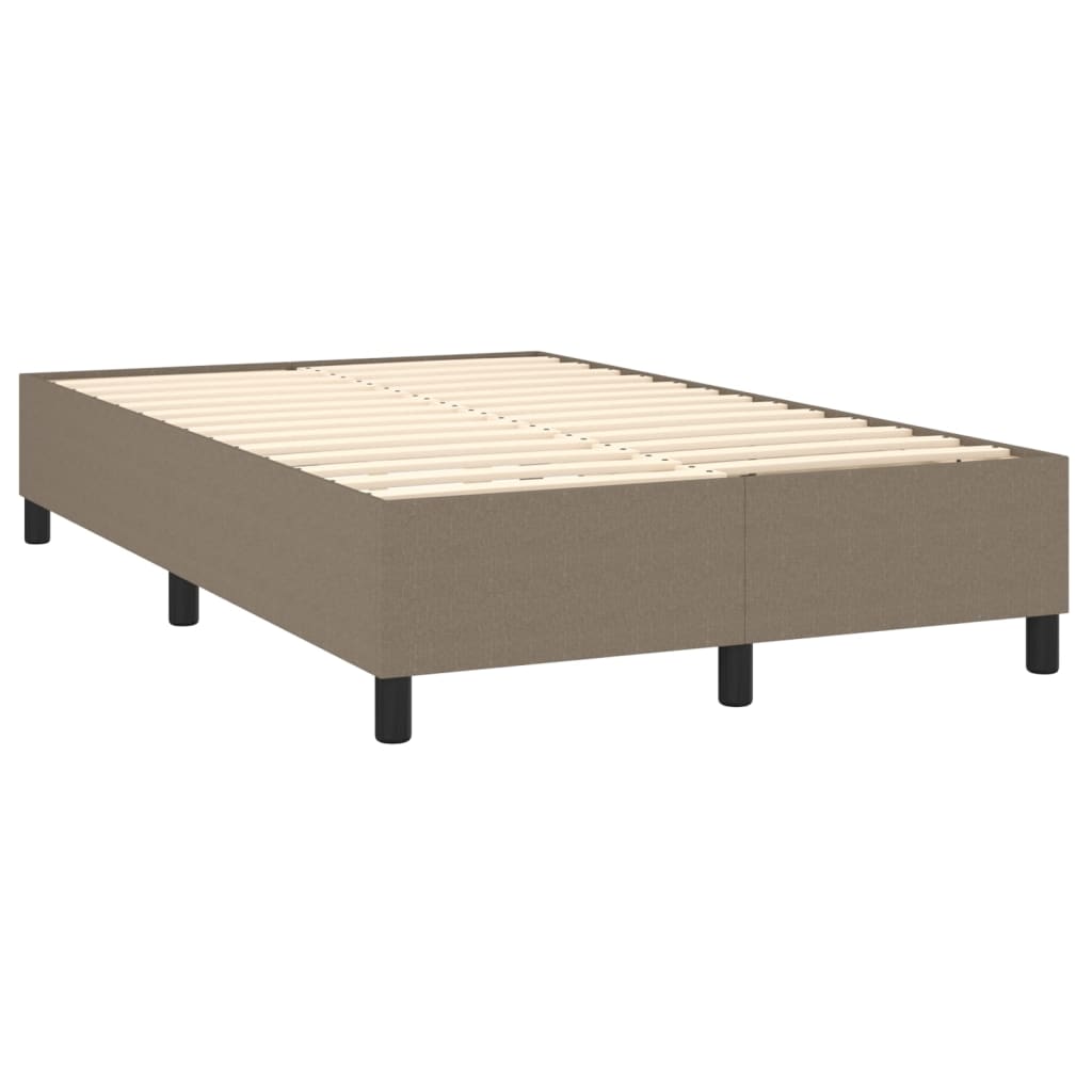 Pat cu arcuri, saltea și LED, gri taupe, 120x200 cm, textil GartenMobel Dekor