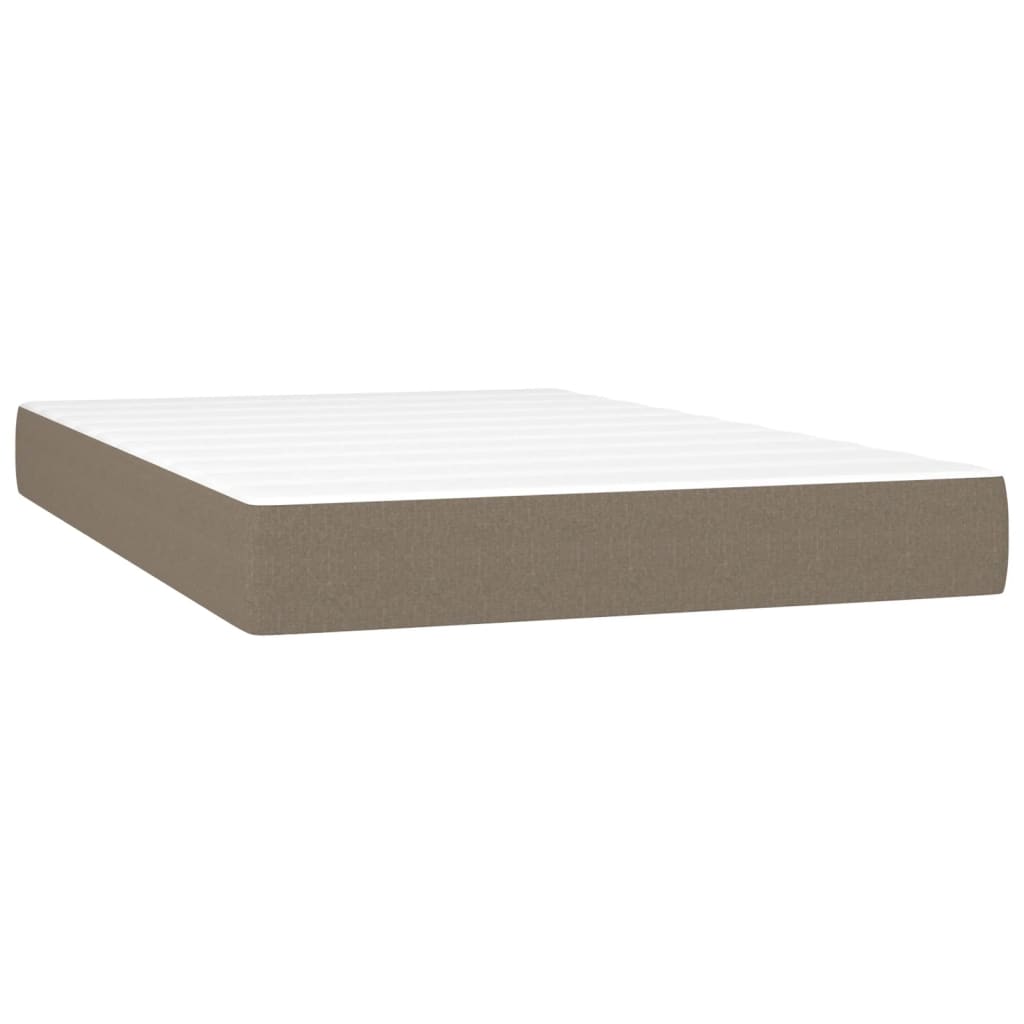 Pat cu arcuri, saltea și LED, gri taupe, 120x200 cm, textil GartenMobel Dekor