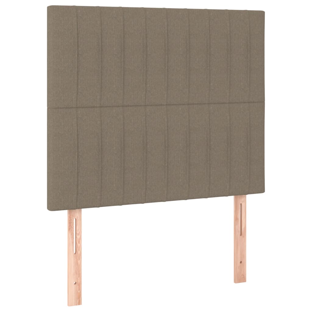 Pat cu arcuri, saltea și LED, gri taupe, 90x190 cm, textil GartenMobel Dekor