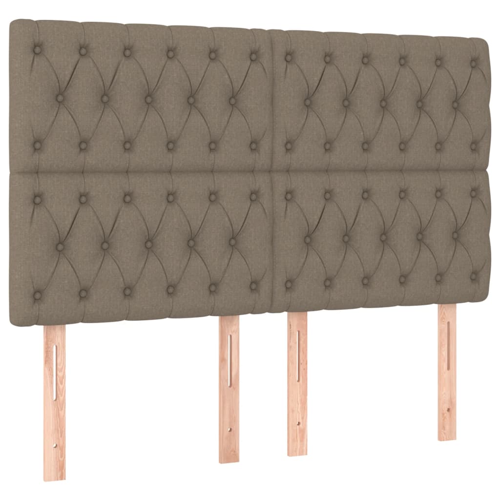 Pat cu arcuri, saltea și LED, gri taupe, 160x200 cm, textil GartenMobel Dekor