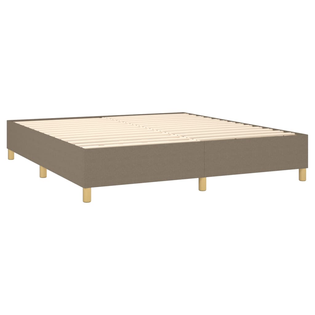 Pat cu arcuri, saltea și LED, gri taupe, 160x200 cm, textil GartenMobel Dekor
