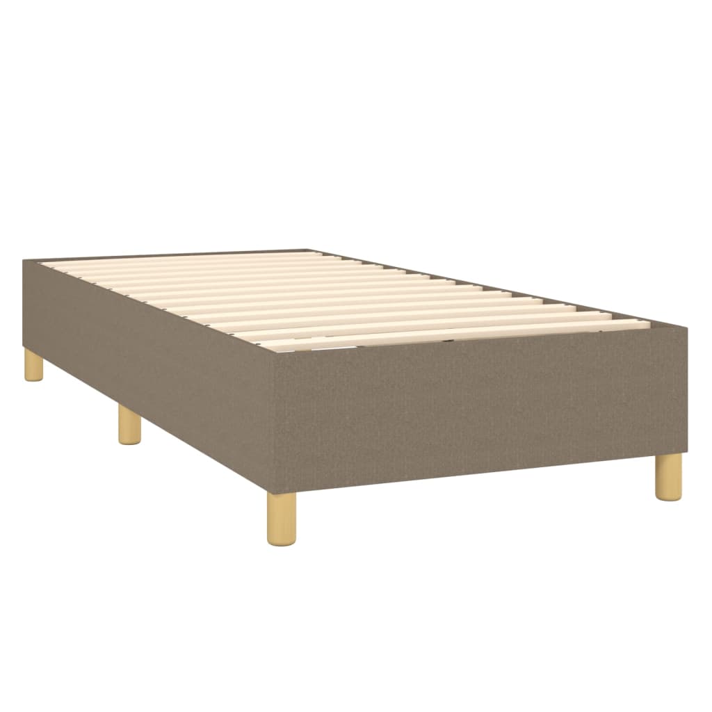 Pat cu arcuri, saltea și LED, gri taupe, 90x200 cm, textil GartenMobel Dekor