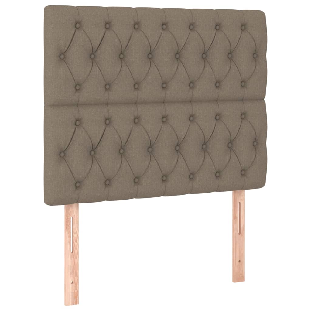 Pat cu arcuri, saltea și LED, gri taupe, 90x200 cm, textil GartenMobel Dekor