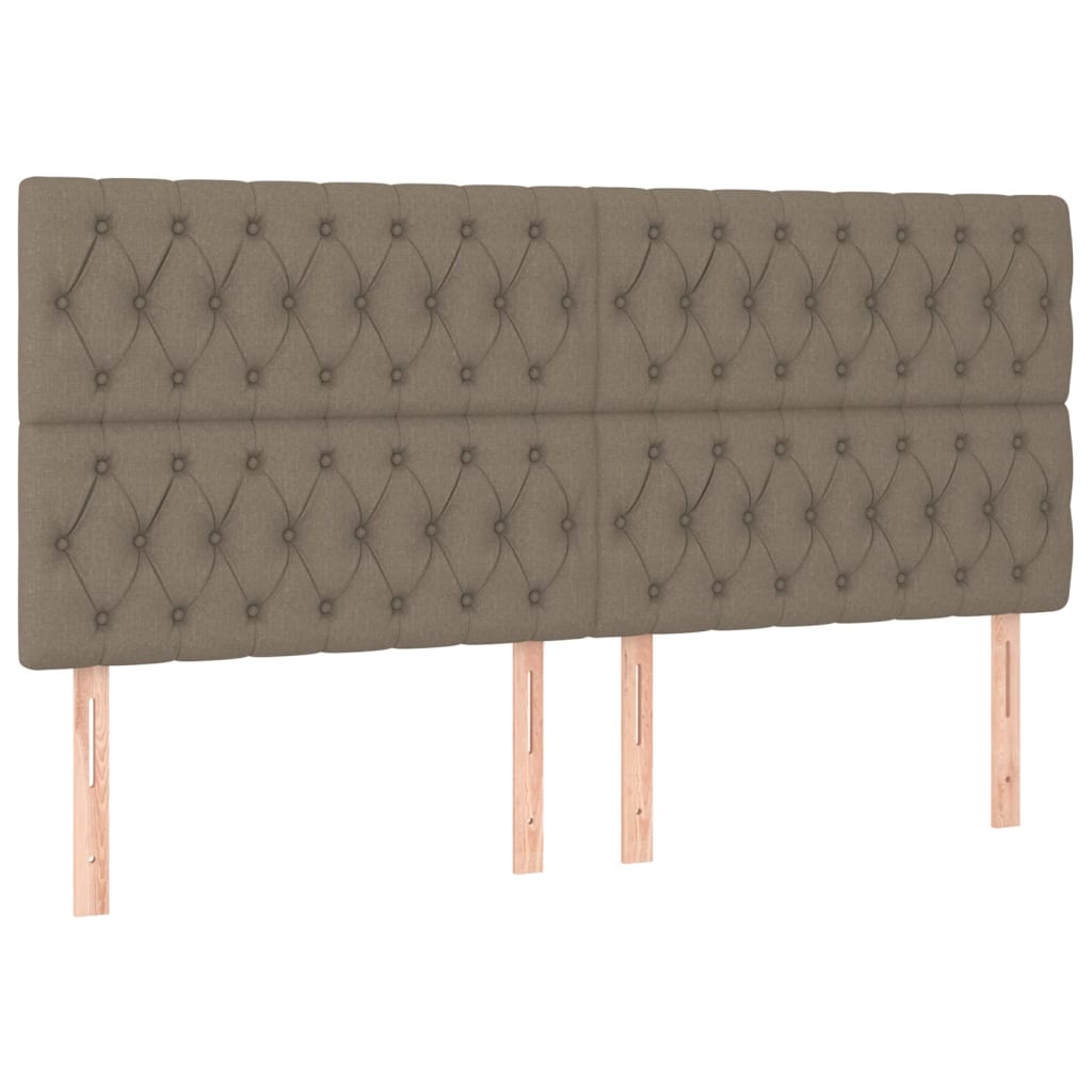Pat cu arcuri, saltea și LED, gri taupe, 180x200 cm, textil GartenMobel Dekor
