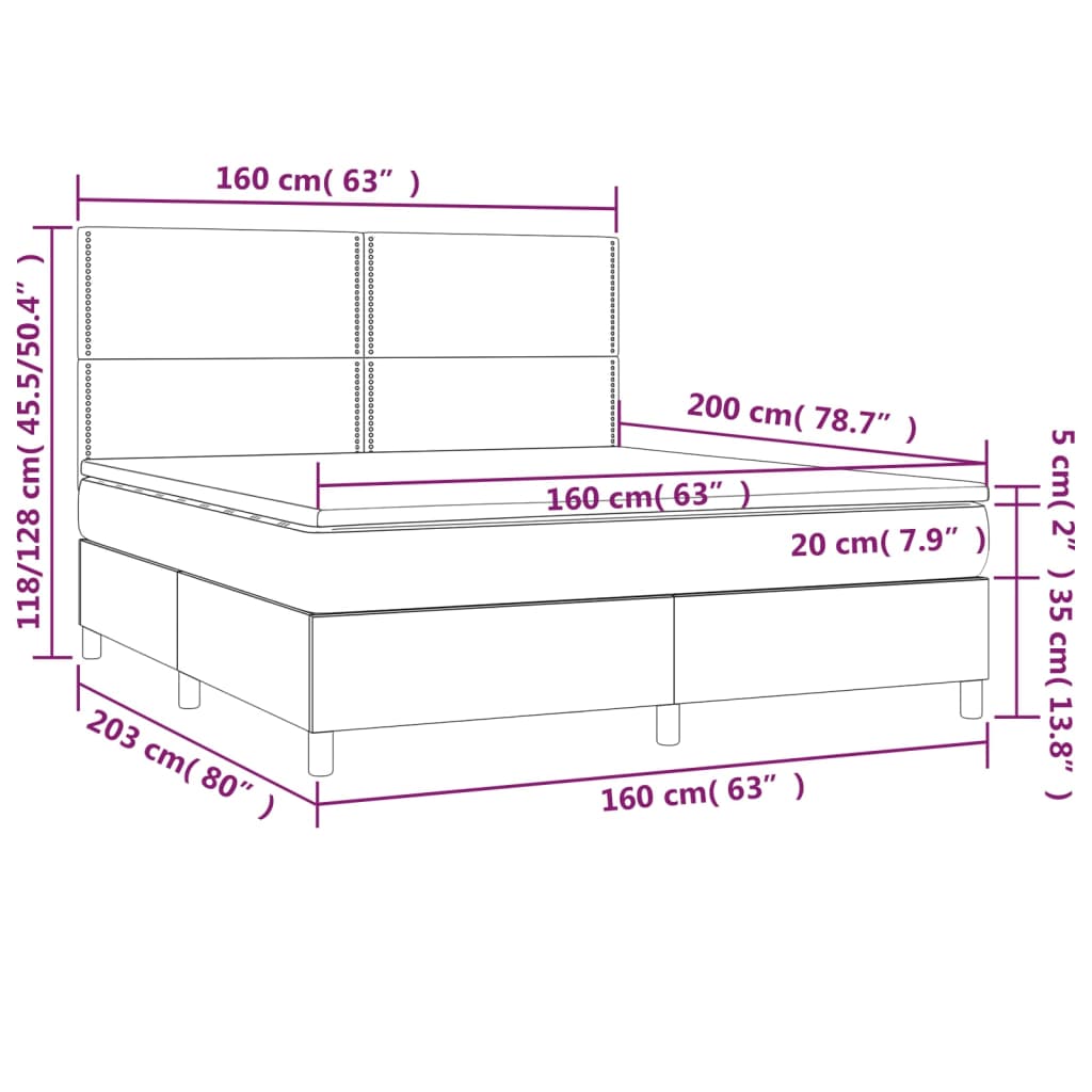 Pat continental cu saltea & LED, roz, 120x200 cm, catifea GartenMobel Dekor
