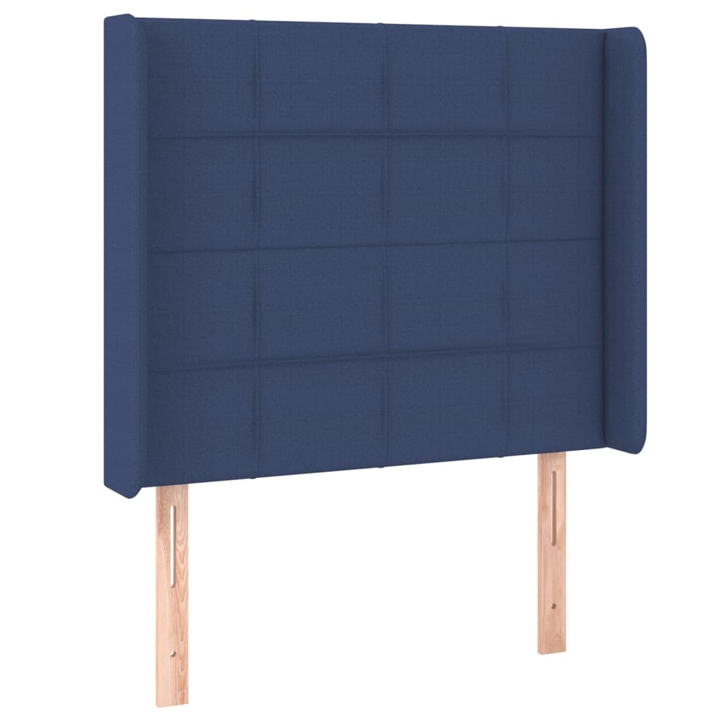 Pat cu arcuri, saltea și LED, albastru, 120x200 cm, textil GartenMobel Dekor