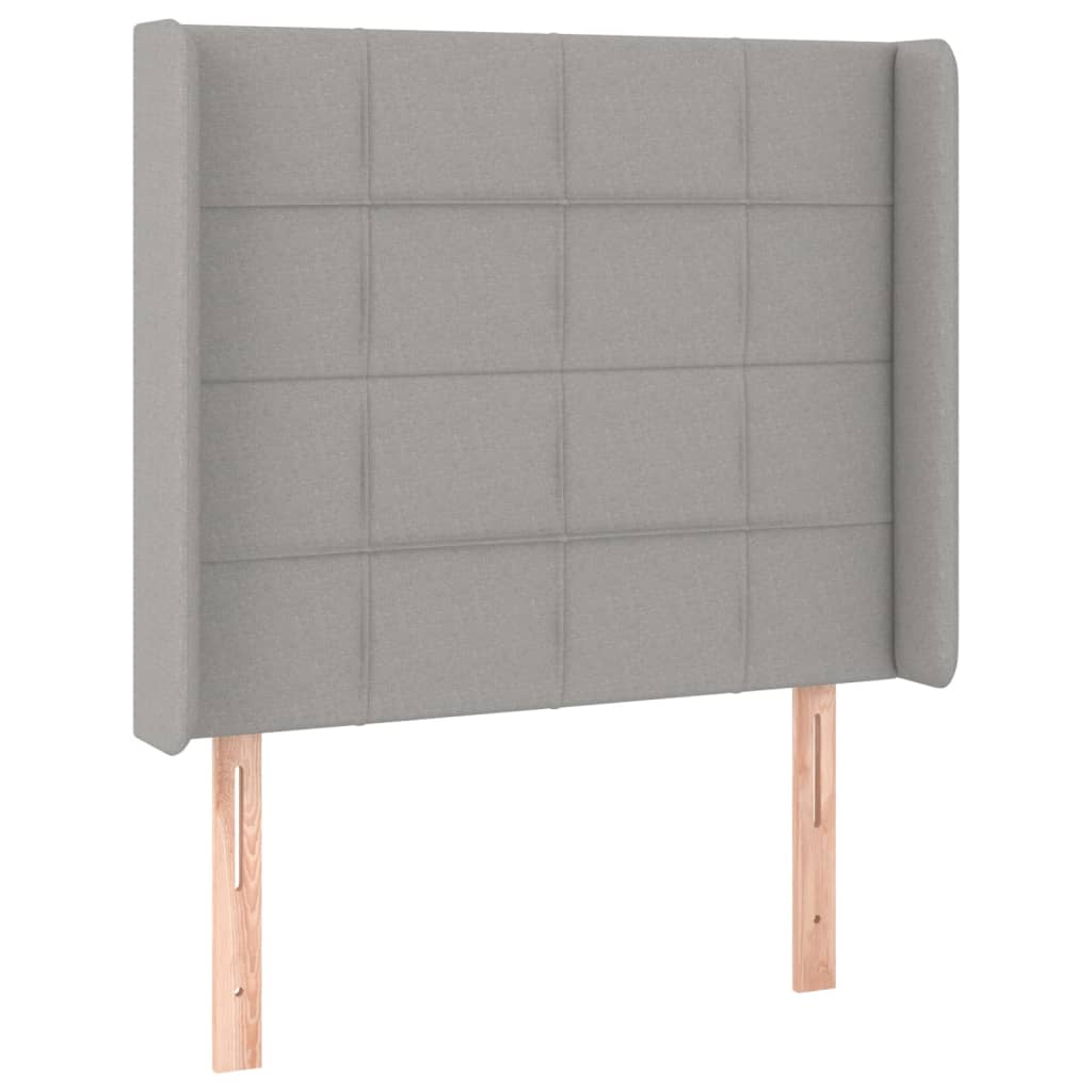 Pat cu arcuri, saltea și LED, gri deschis, 90x190 cm, textil GartenMobel Dekor