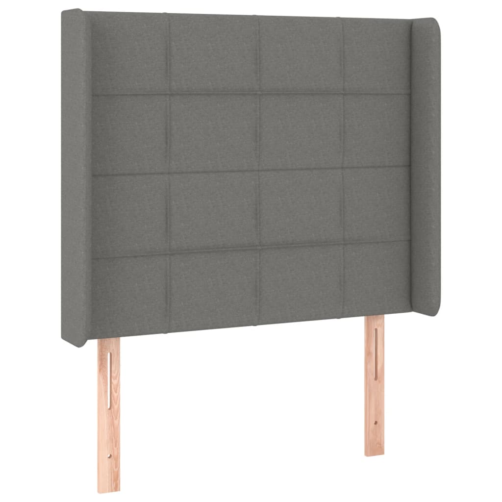 Pat cu arcuri, saltea și LED, gri închis, 100x200 cm, textil GartenMobel Dekor