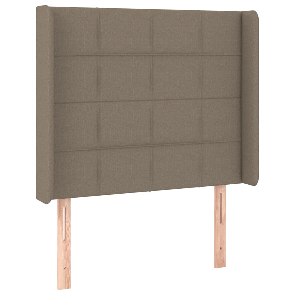 Pat cu arcuri, saltea și LED, gri taupe, 90x200 cm, textil GartenMobel Dekor
