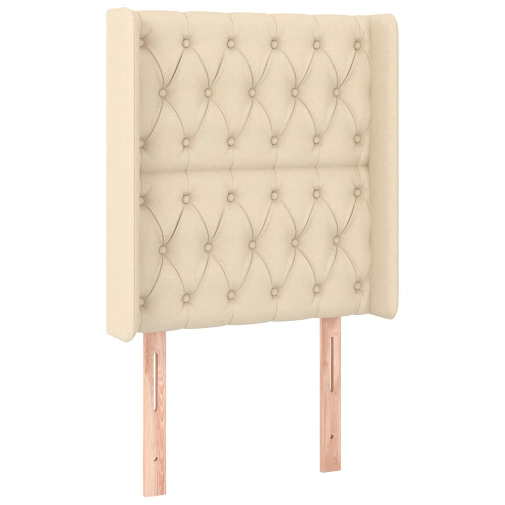 Pat cu arcuri, saltea și LED, crem, 80x200 cm, textil GartenMobel Dekor