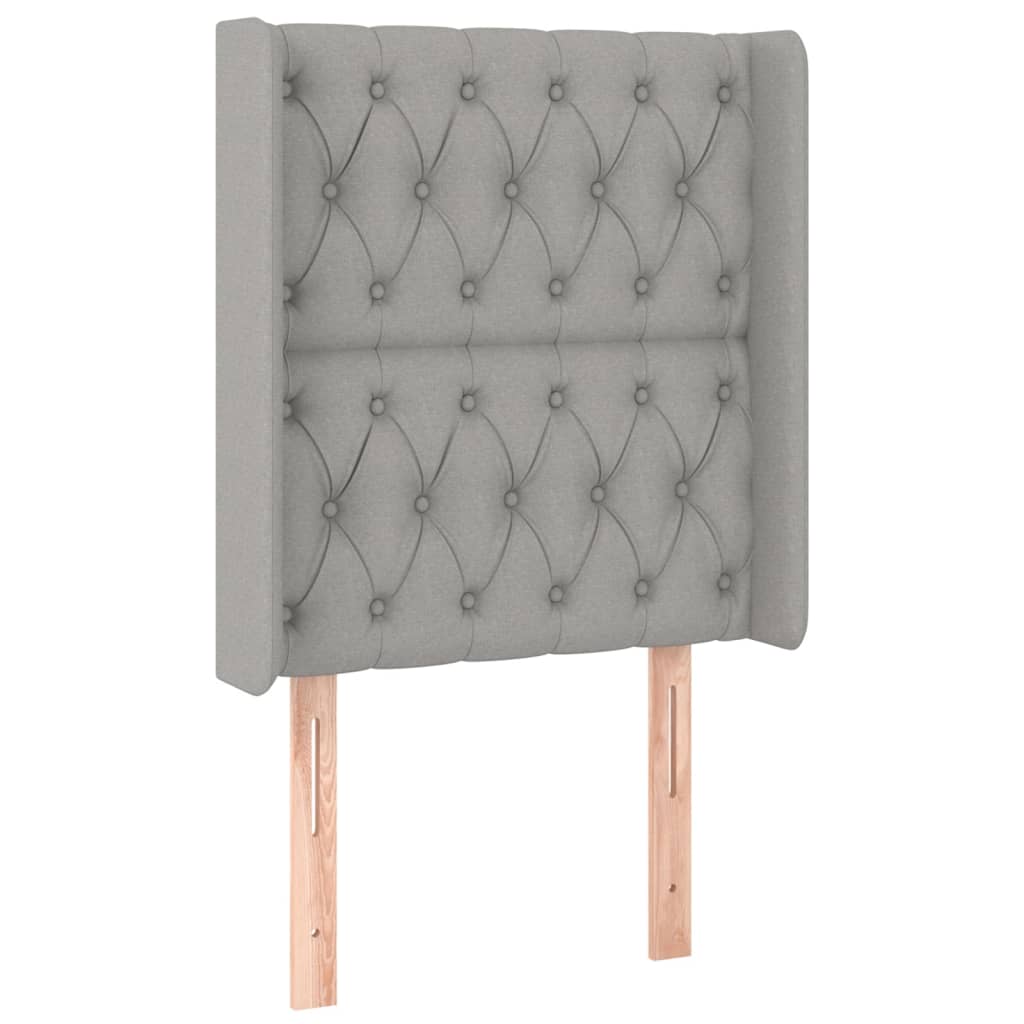 Pat cu arcuri, saltea și LED, gri deschis, 80x200 cm, textil GartenMobel Dekor