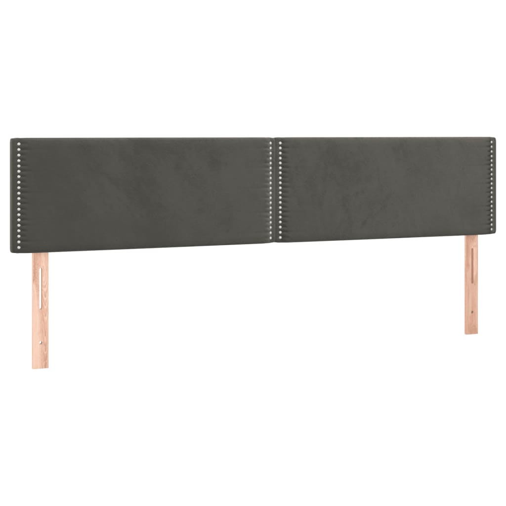 Pat cu arcuri, saltea și LED, gri închis, 120x190 cm, catifea GartenMobel Dekor