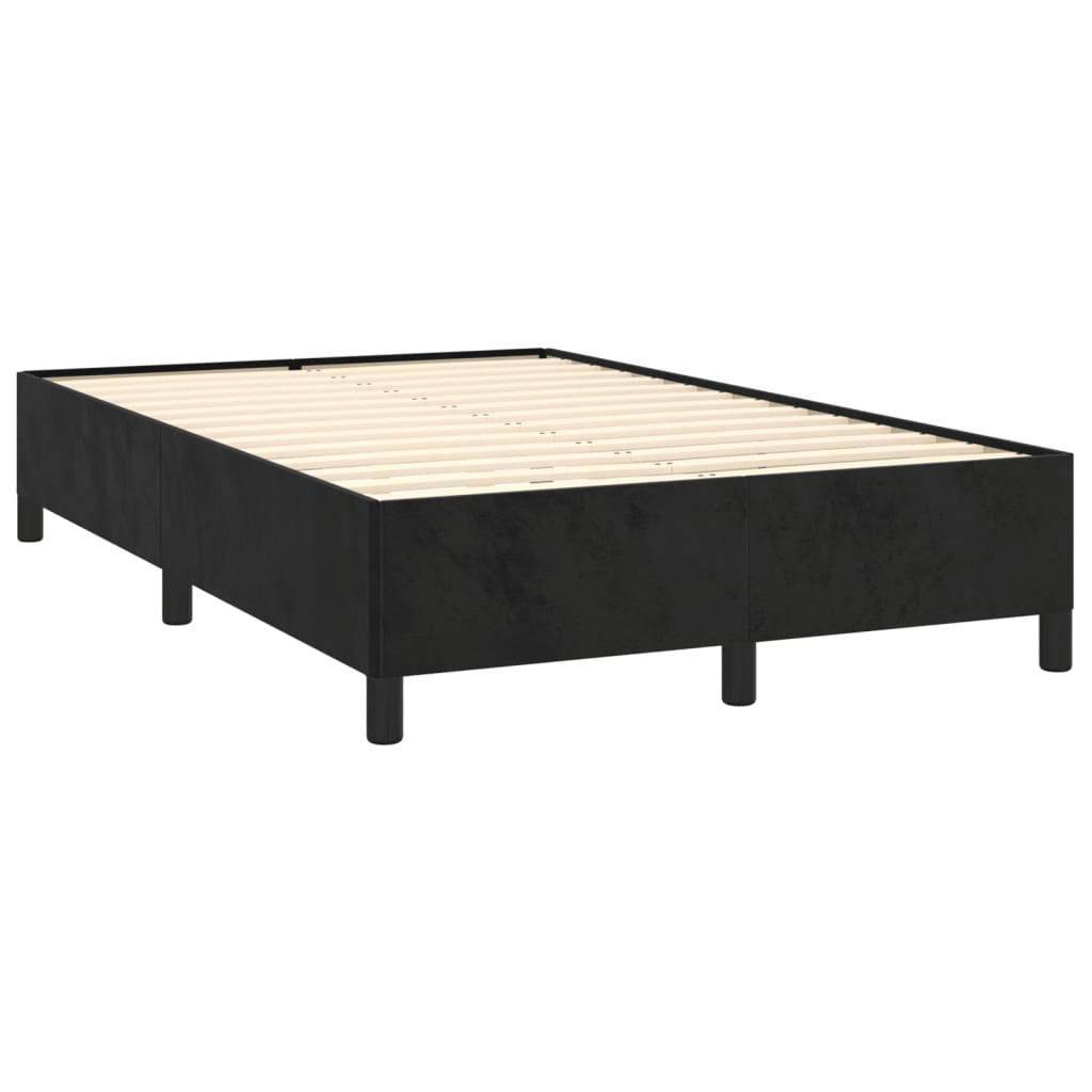 Pat cu arcuri, saltea și LED, negru, 120x190 cm, catifea GartenMobel Dekor