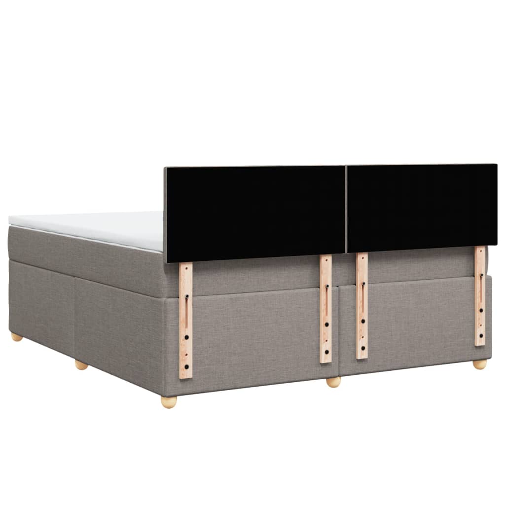 Pat continental cu saltea, gri taupe, 180x200 cm, textil GartenMobel Dekor