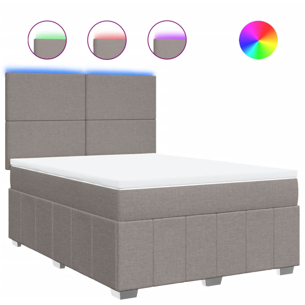 Pat continental cu saltea gri taupe 140x200 cm material textil GartenMobel Dekor