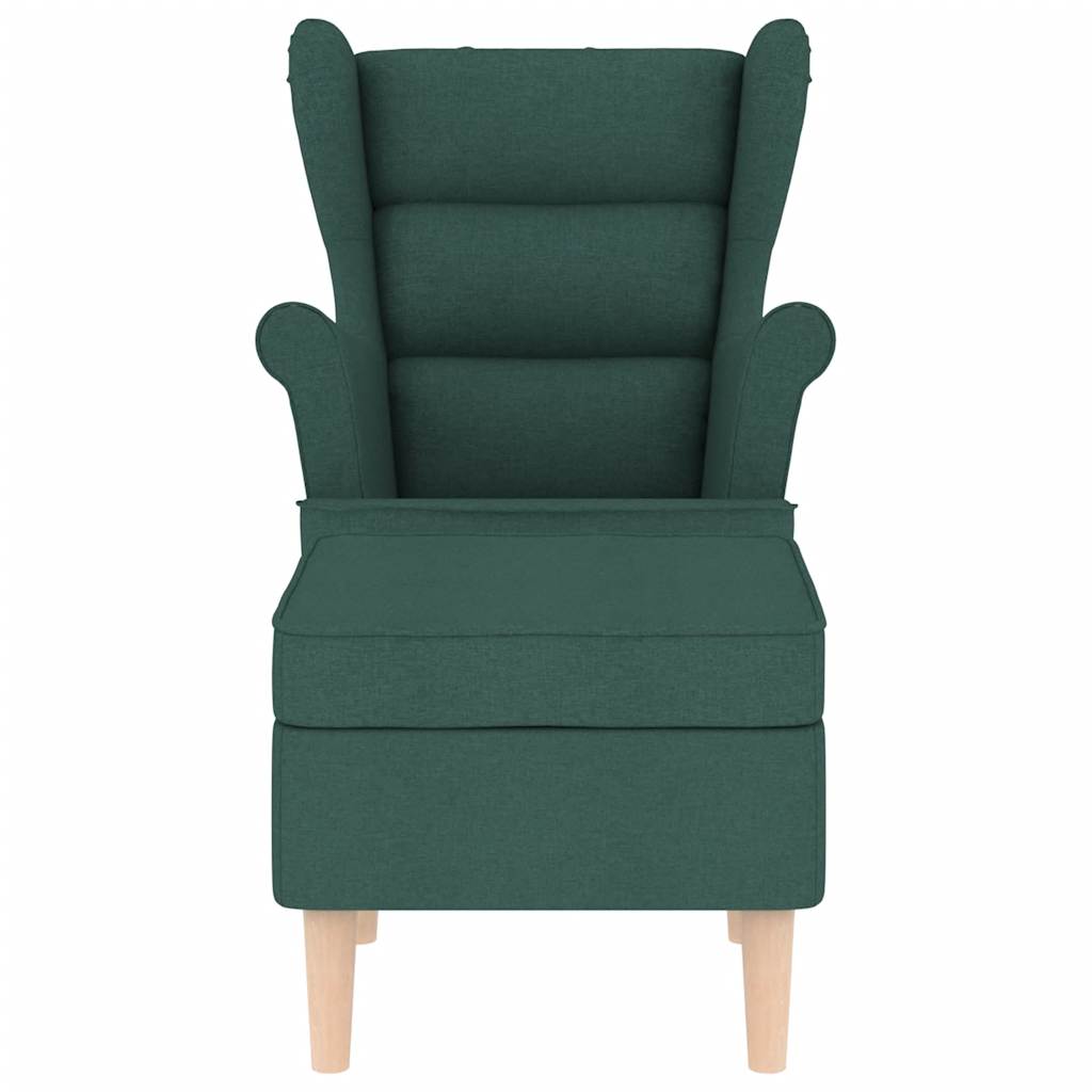 Fotoliu cu taburet pentru picioare, verde închis, textil GartenMobel Dekor
