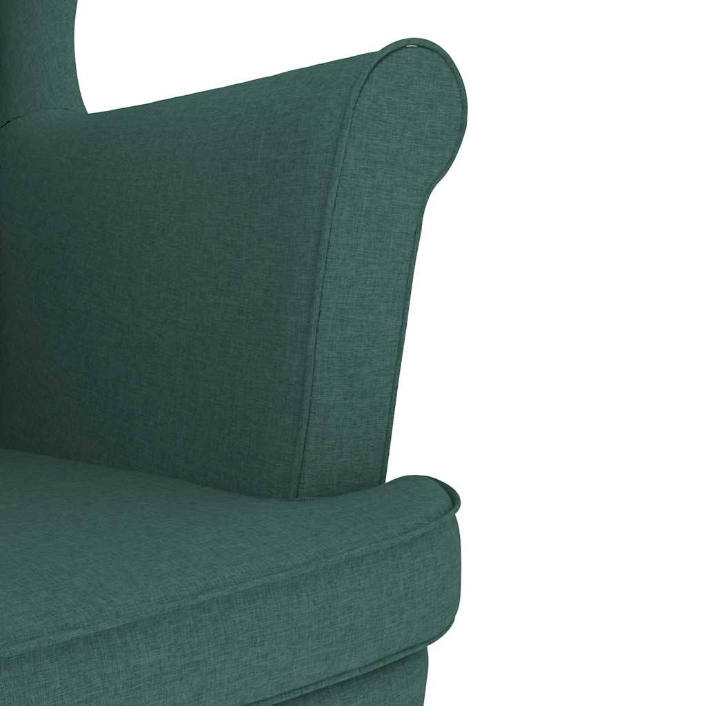 Fotoliu cu taburet pentru picioare, verde închis, textil GartenMobel Dekor