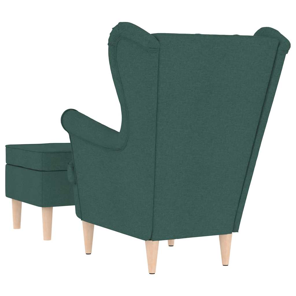 Fotoliu cu taburet pentru picioare, verde închis, textil GartenMobel Dekor