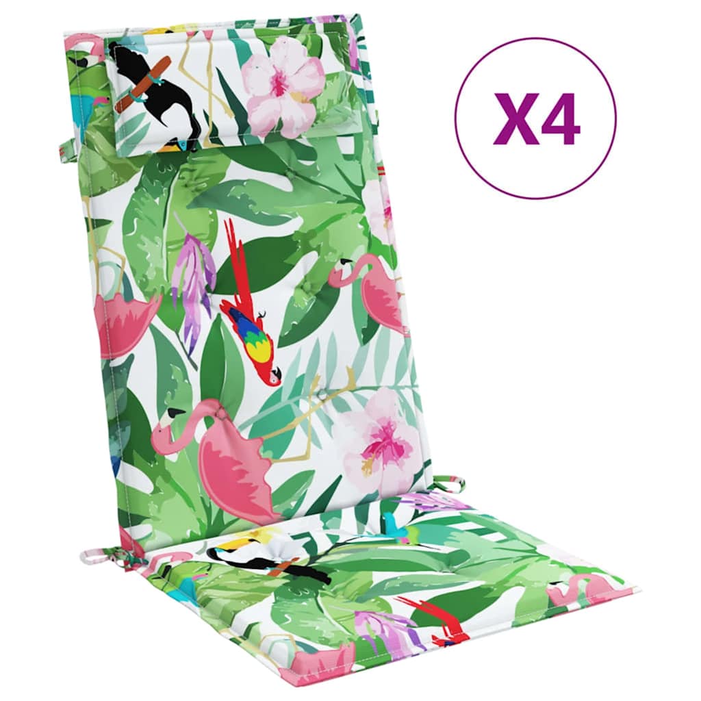 Perne de scaun spătar înalt, 4 buc., multicolor, textil oxford GartenMobel Dekor