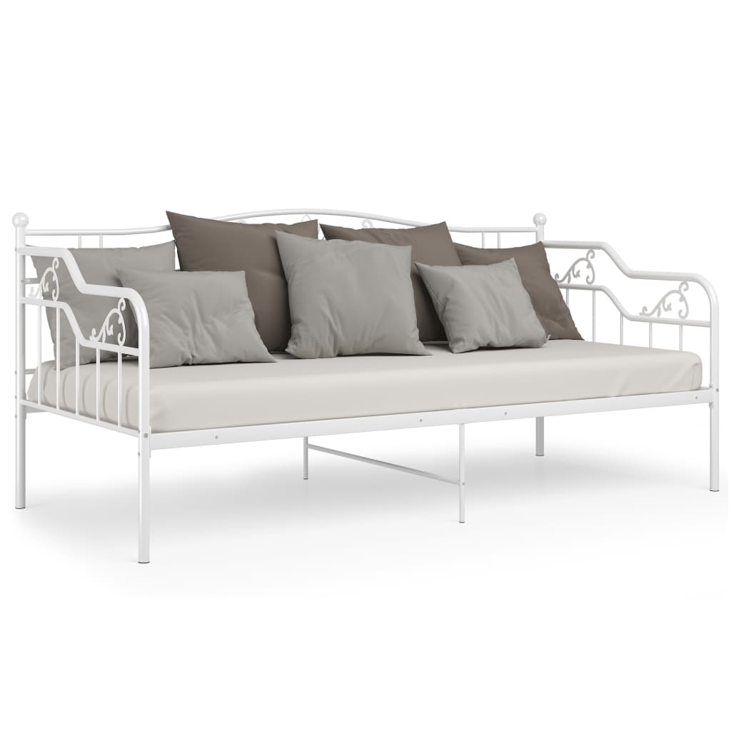 Cadru pat canapea, alb, 90x200 cm, metal GartenMobel Dekor
