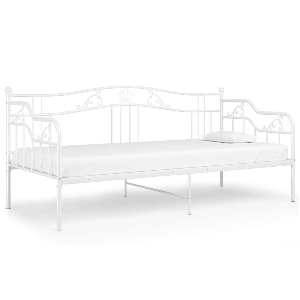 Cadru pat canapea, alb, 90x200 cm, metal GartenMobel Dekor