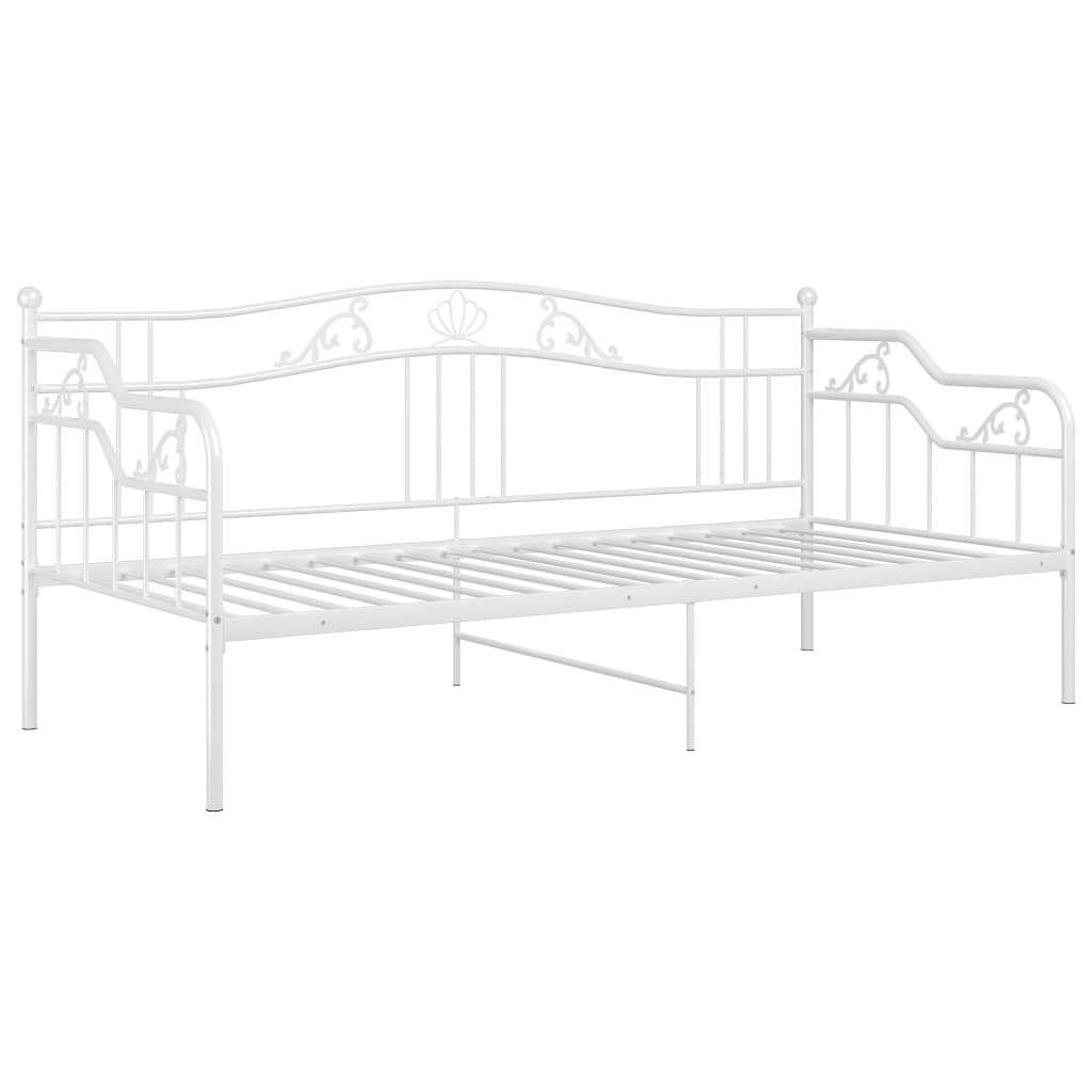 Cadru pat canapea, alb, 90x200 cm, metal GartenMobel Dekor