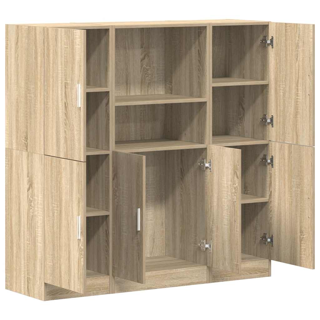Set dulapuri de bucătărie 3 piese stejar sonoma, lemn prelucrat GartenMobel Dekor