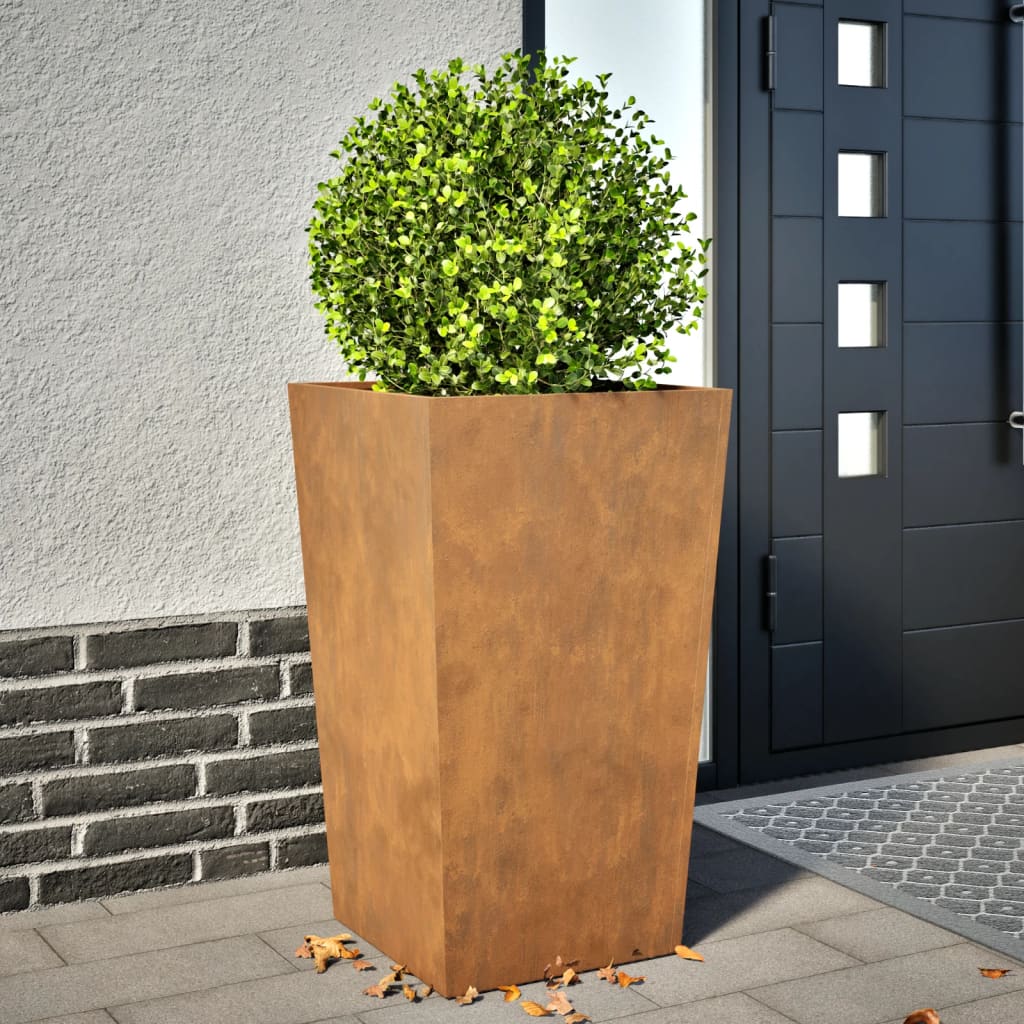 Jardinier de grădină 45x45x75 cm Oțel pentru intemperii GartenMobel Dekor