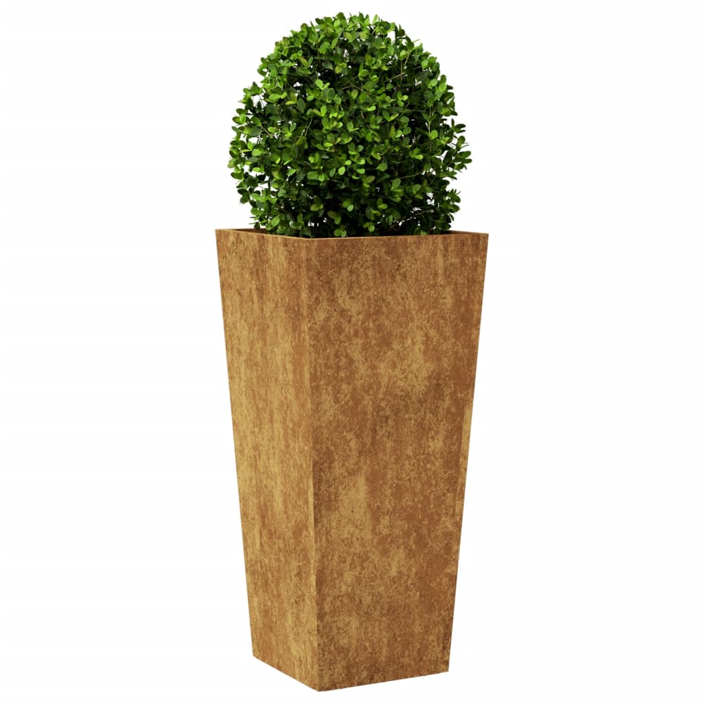 Jardiniere de grădină 2 buc 35x35x75 cm Oțel pentru intemperii GartenMobel Dekor