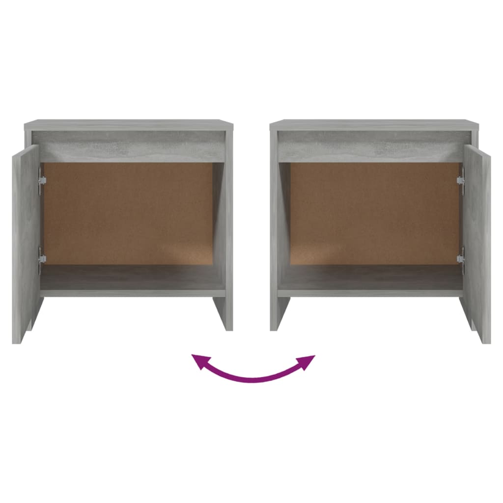 Noptieră, gri beton, 45x34x44,5 cm, lemn prelucrat GartenMobel Dekor