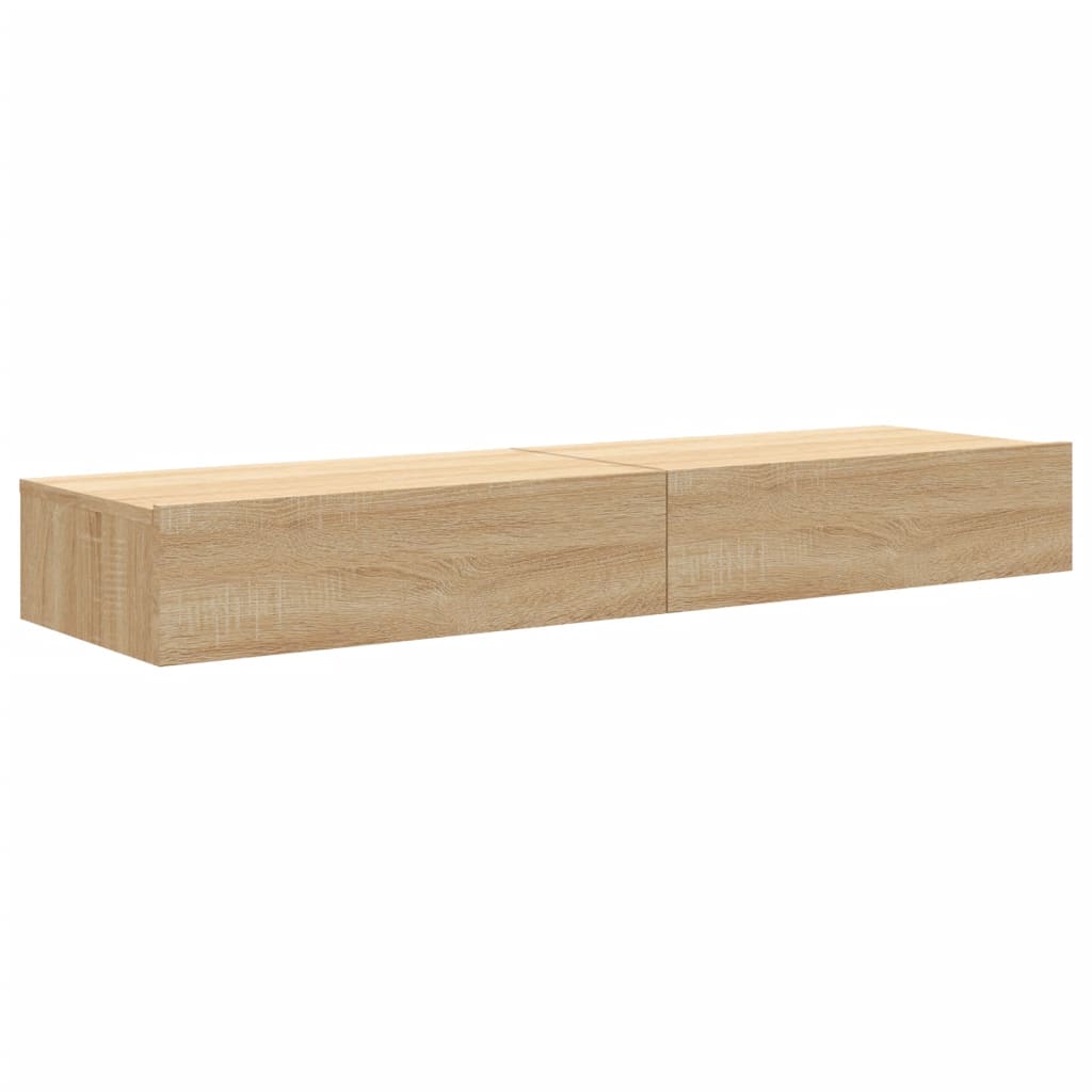 Comode TV cu lumini LED, 2 buc., stejar sonoma, 60x35x15,5 cm GartenMobel Dekor