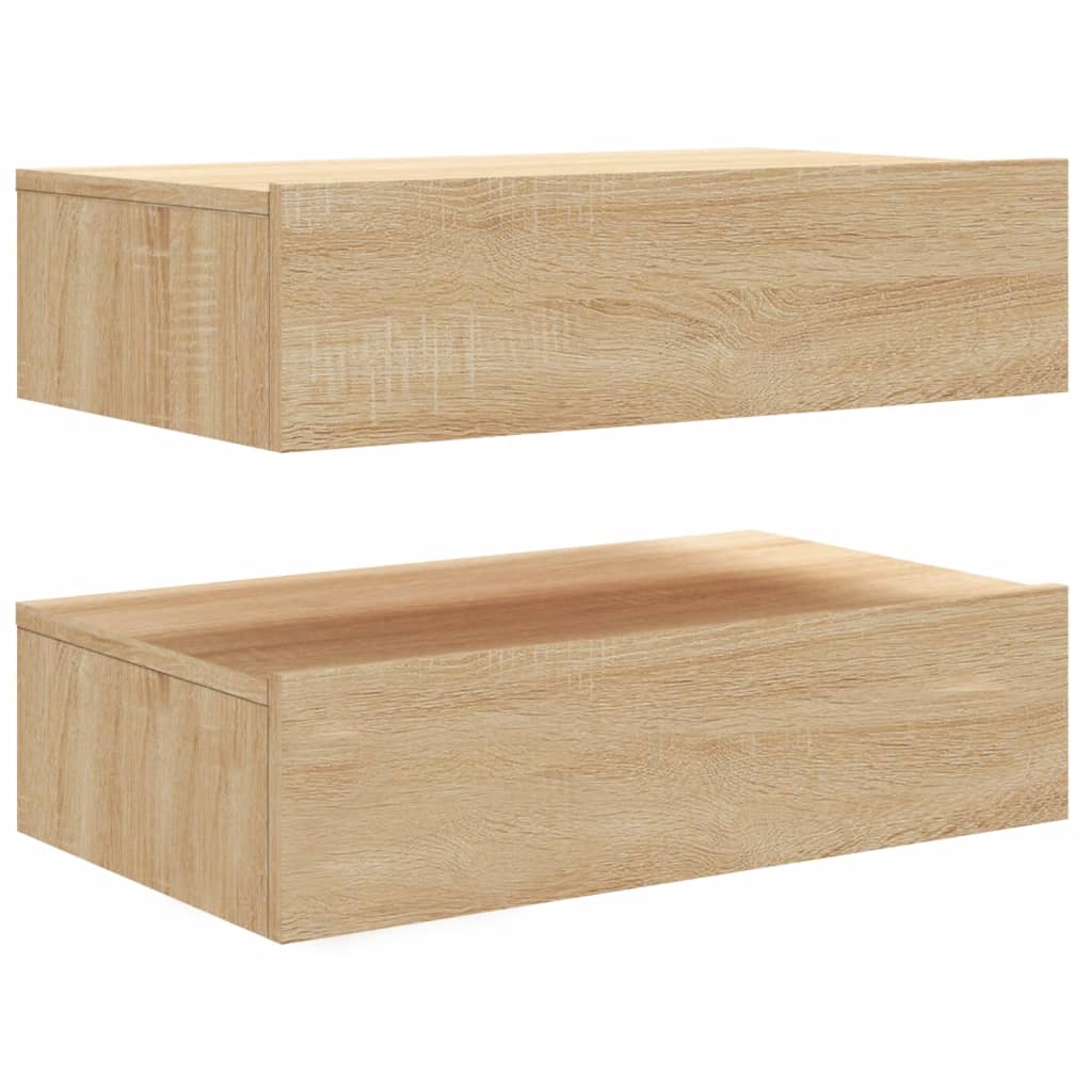 Comode TV cu lumini LED, 2 buc., stejar sonoma, 60x35x15,5 cm GartenMobel Dekor