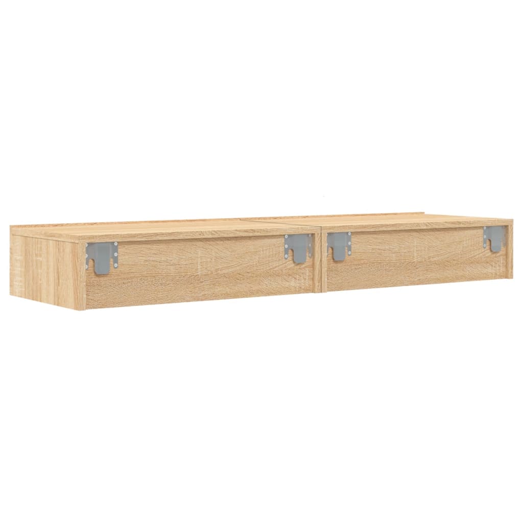Comode TV cu lumini LED, 2 buc., stejar sonoma, 60x35x15,5 cm GartenMobel Dekor