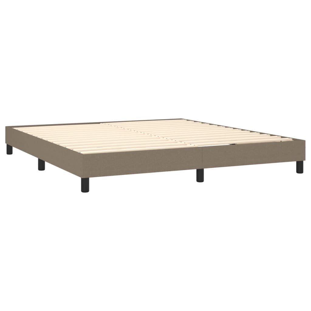 Pat cu arcuri, saltea și LED, gri taupe, 160x200 cm, textil GartenMobel Dekor