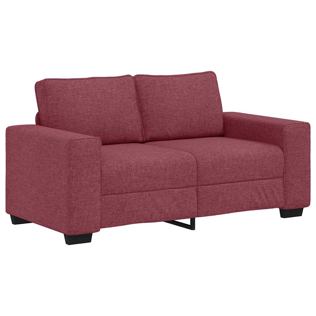 Set canapea cu perne, 3 piese, roșu vin, material textil GartenMobel Dekor