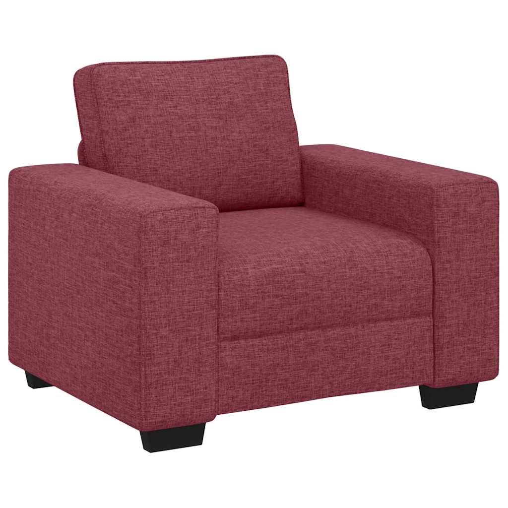 Set canapea cu perne, 3 piese, roșu vin, material textil GartenMobel Dekor