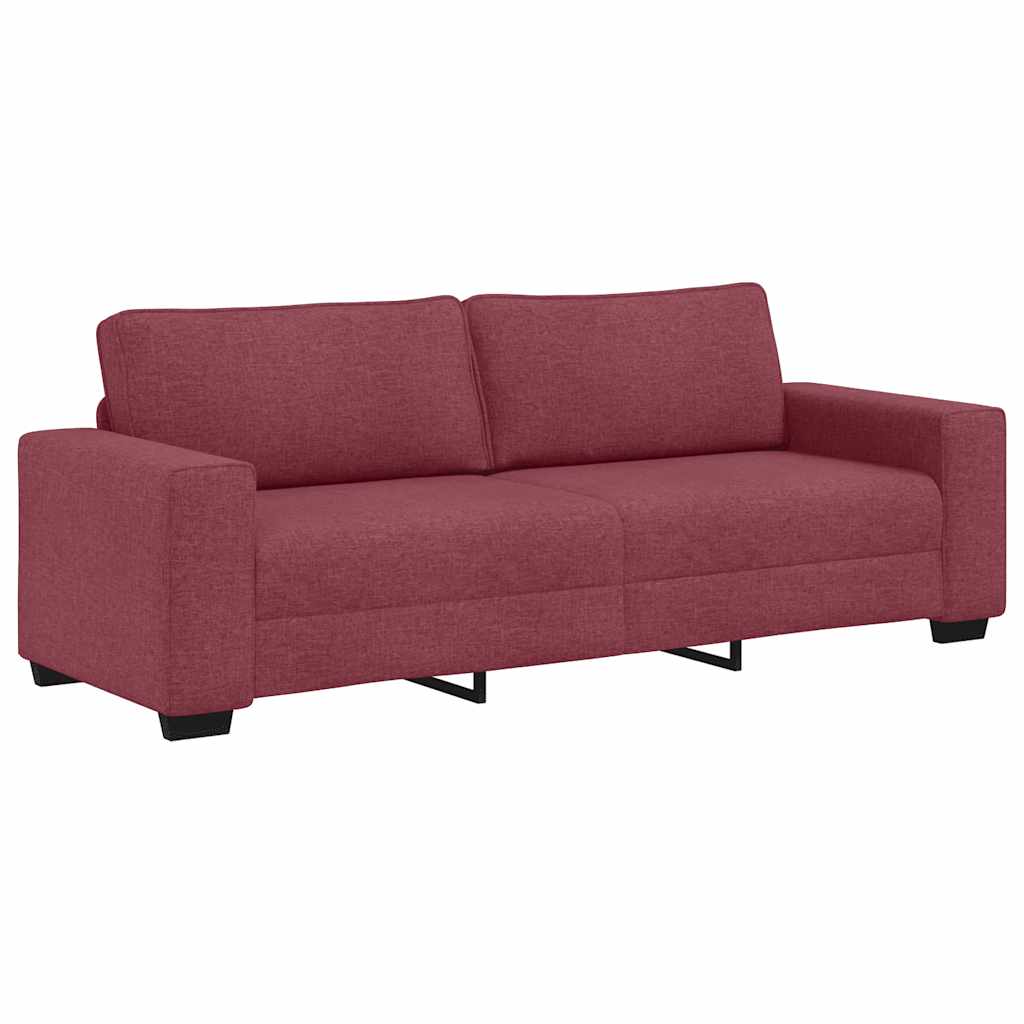 Set canapea cu perne, 3 piese, roșu vin, material textil GartenMobel Dekor