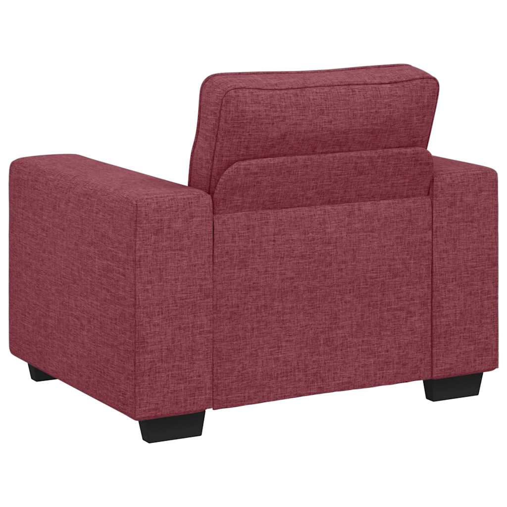 Set canapea cu perne, 3 piese, roșu vin, material textil GartenMobel Dekor