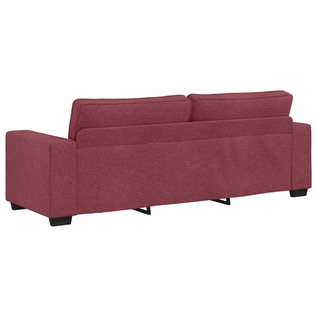 Set canapea cu perne, 3 piese, roșu vin, material textil GartenMobel Dekor