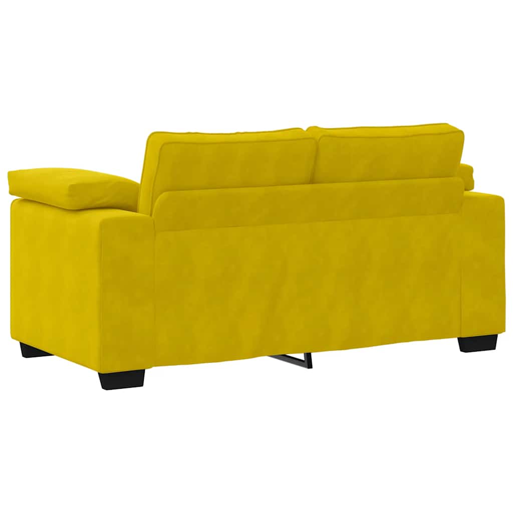Set de canapele cu perne, 3 piese, galben, catifea GartenMobel Dekor