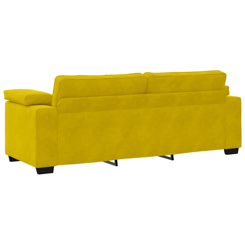 Set de canapele cu perne, 3 piese, galben, catifea GartenMobel Dekor