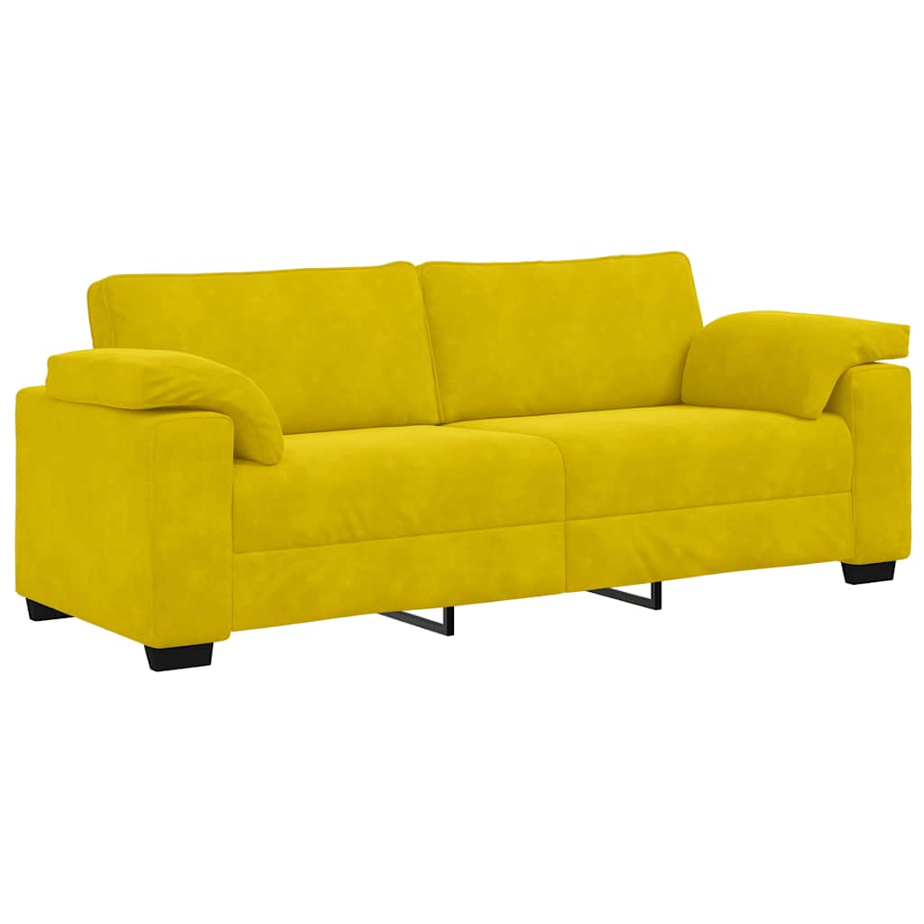 Set de canapele cu perne, 3 piese, galben, catifea GartenMobel Dekor