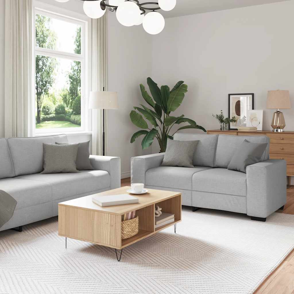 Set de canapele cu perne, 3 piese, gri nor, textil GartenMobel Dekor