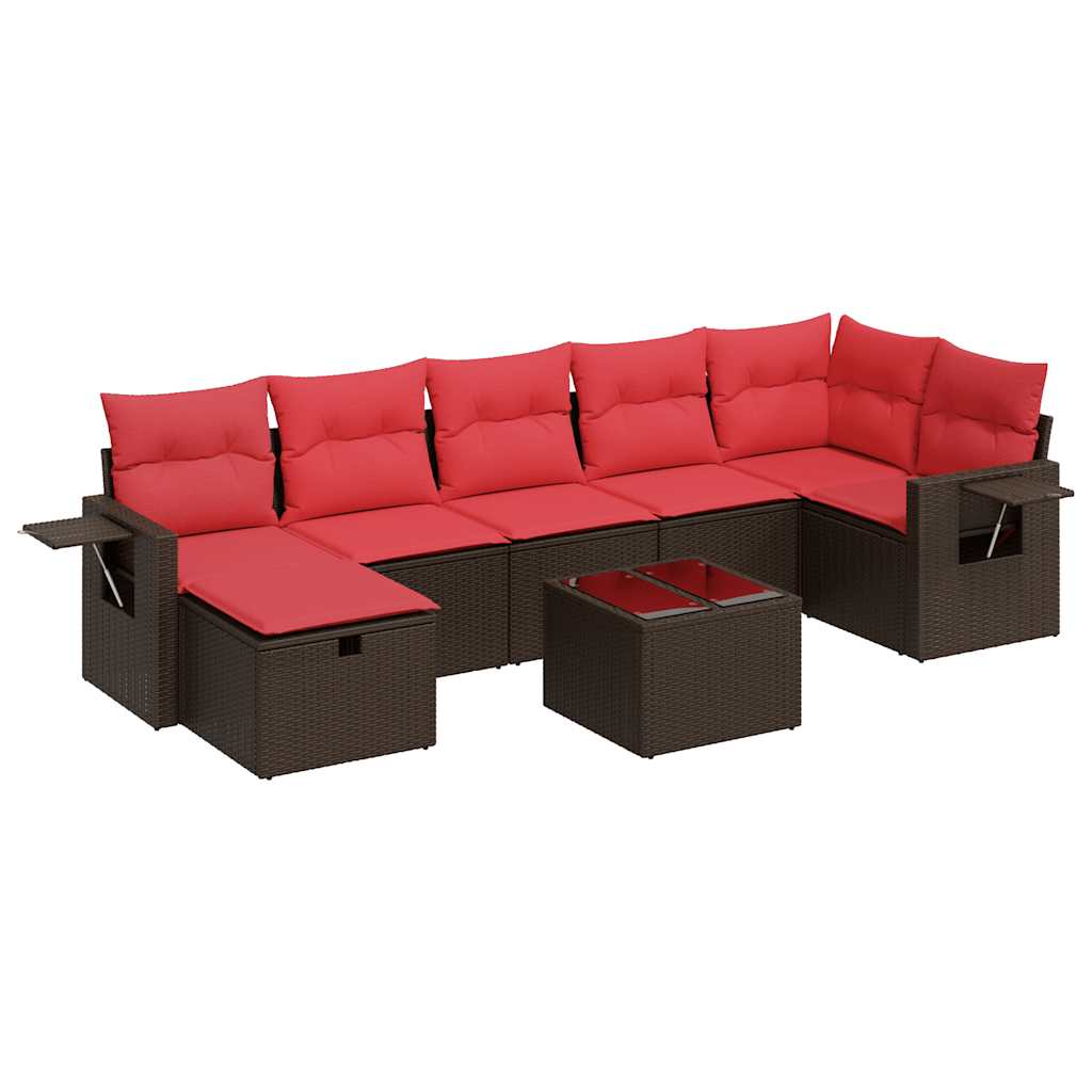 Set canapele de grădină cu perne, 8 piese, maro, poliratan GartenMobel Dekor