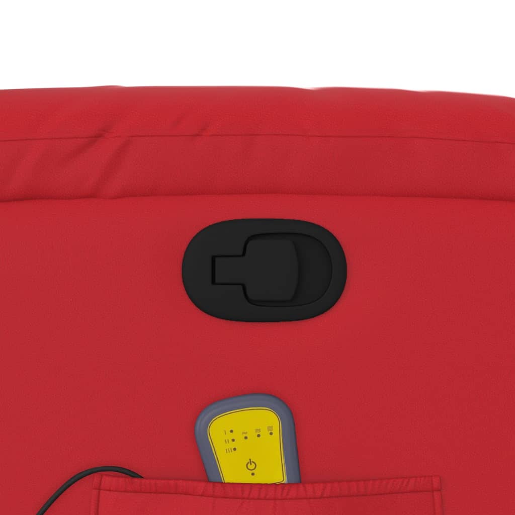 Fotoliu de masaj rabatabil, roșu, piele ecologică GartenMobel Dekor