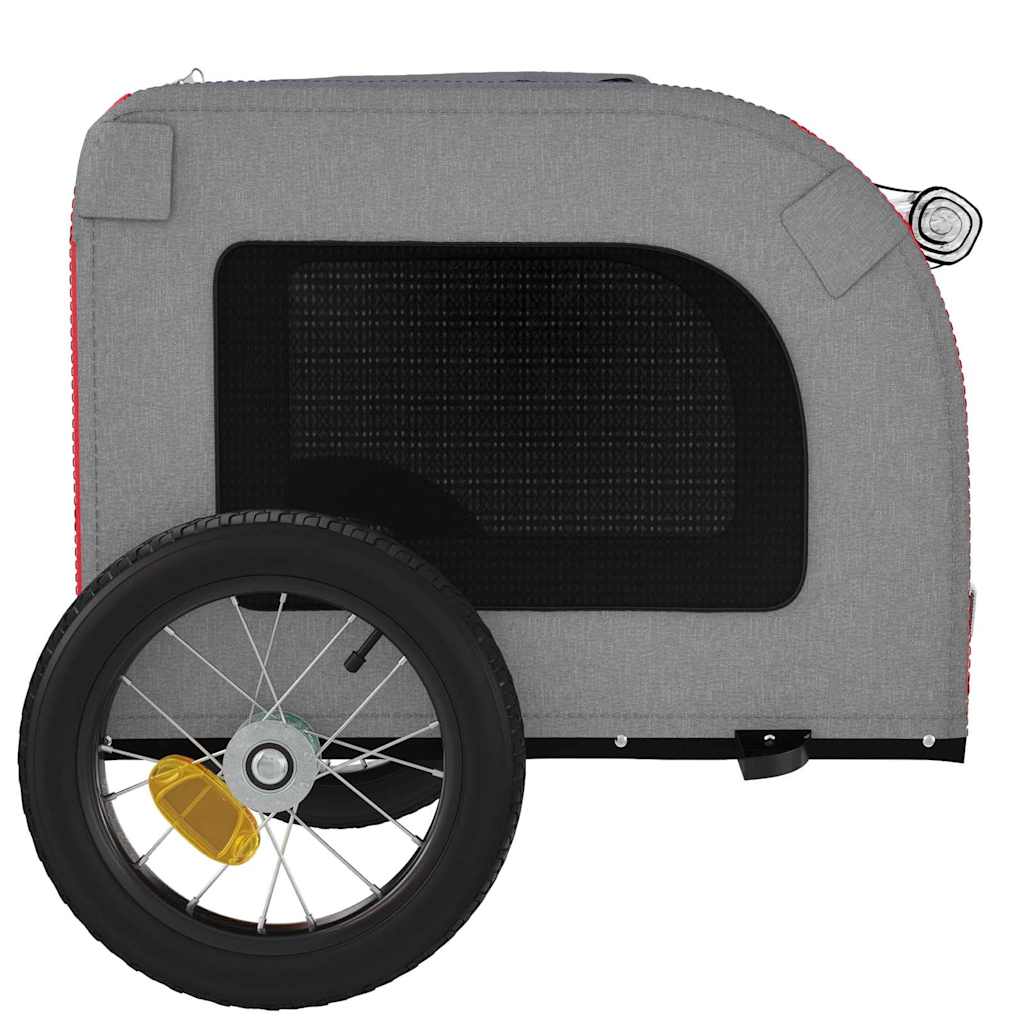 Remorcă bicicletă animale companie, roșu/gri textil oxford/fier GartenMobel Dekor