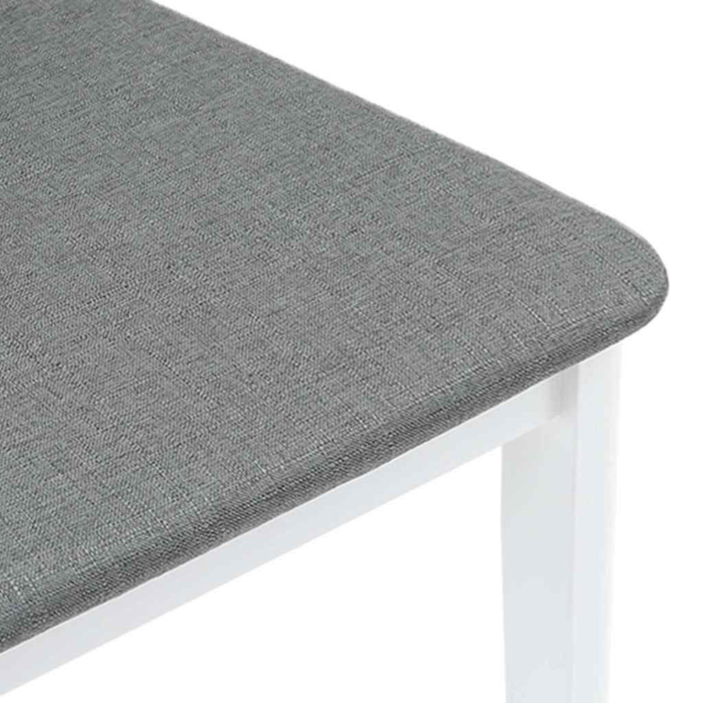 Scaune de sufragerie cu perne 2 buc cauciuc din lemn masiv alb GartenMobel Dekor