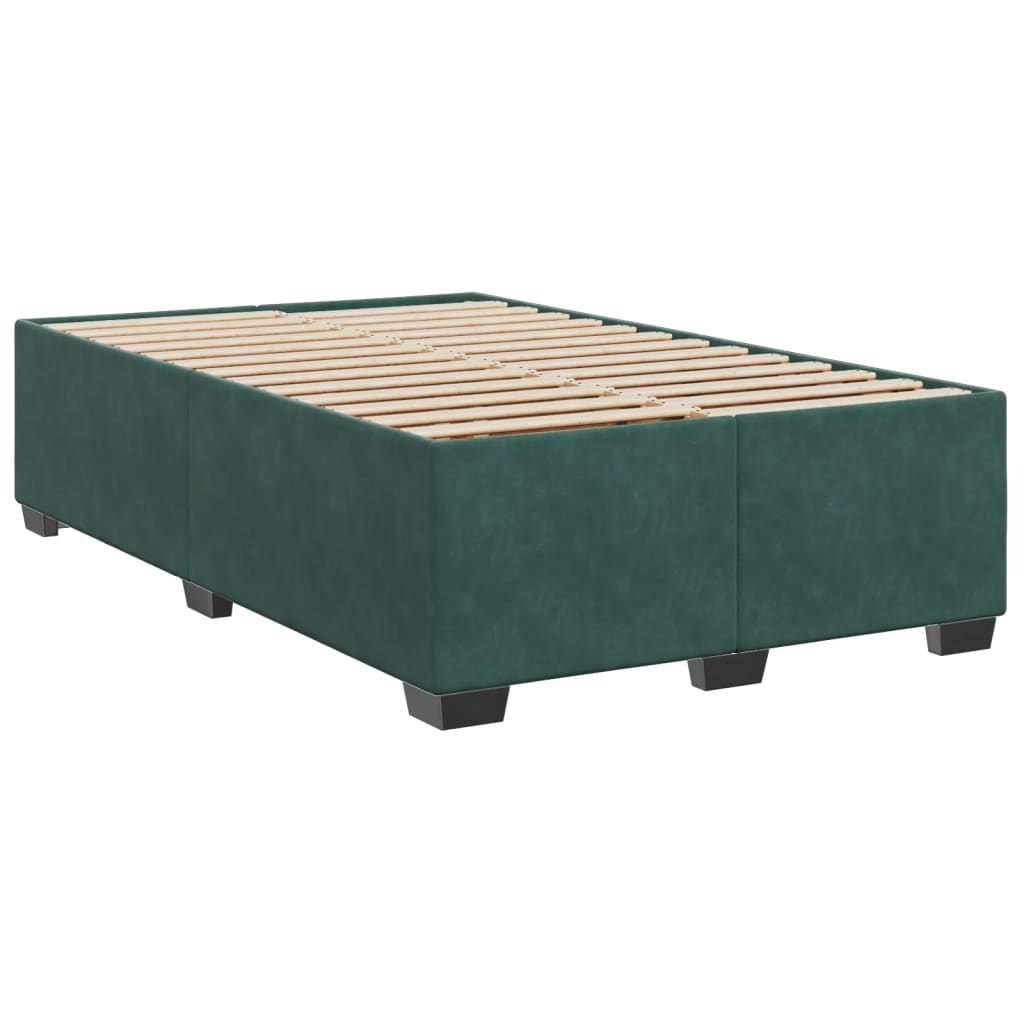 Pat box spring cu saltea, verde închis, 120x190 cm, catifea GartenMobel Dekor